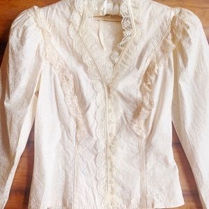 SOLD Amazing 1970s Gunne Sax top